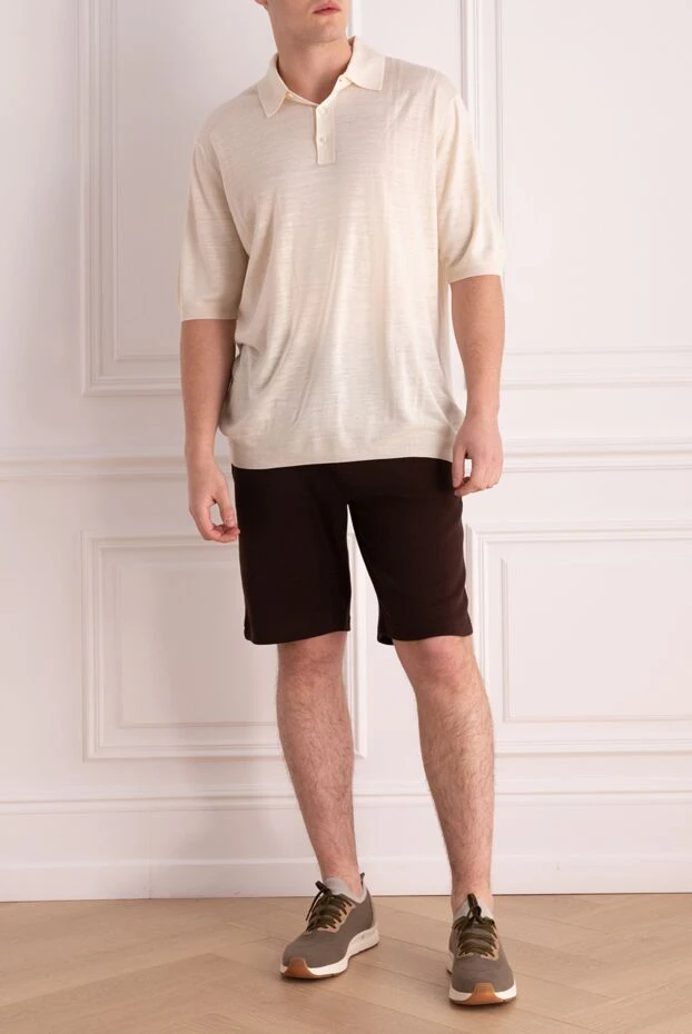 White men's silk and linen polo - photo 2