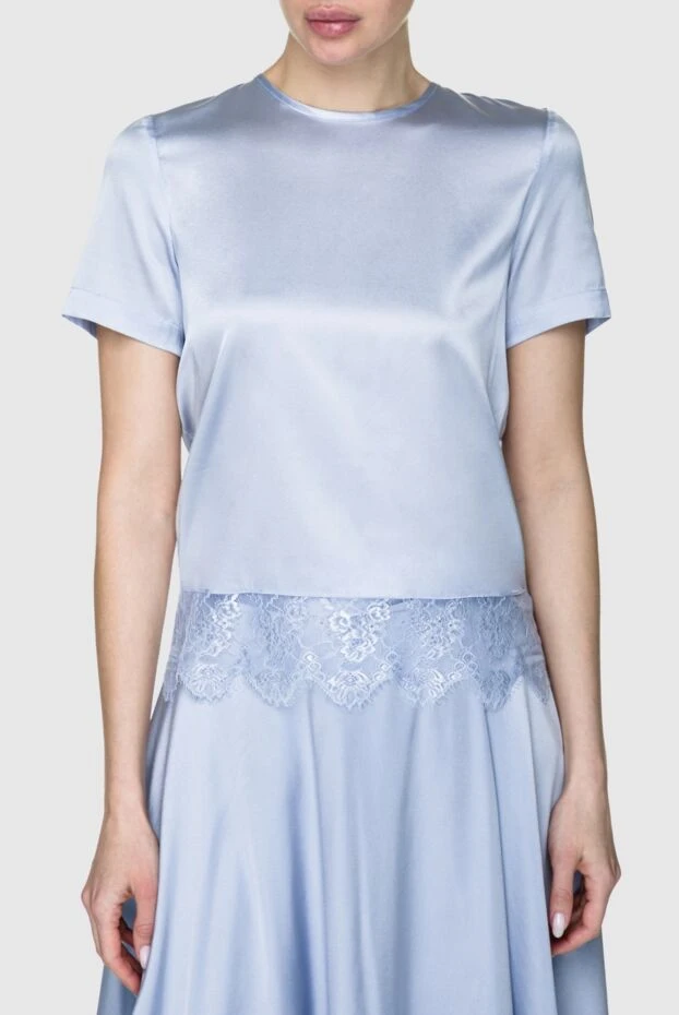 Max&Moi блуза из шелка голубая женская 158868 - фото 3