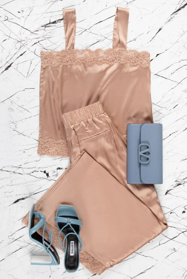 Max&Moi women's silk top in pastel color with openwork pattern 158873 - photo 2