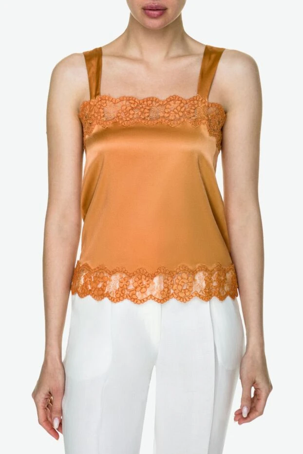 Max&Moi silk top in rich orange with lace trim 158874 - photo 3