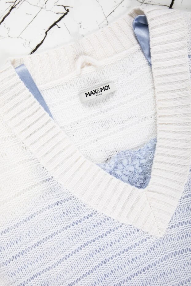 Max&Moi women's silk top in a delicate blue shade with a decorative openwork pattern 158876 - photo 2