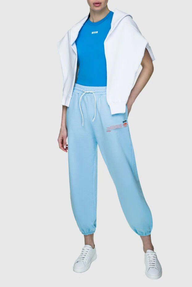 MSGM woman blue cotton bodysuit for women купить с ценами и фото 158878 - photo 2