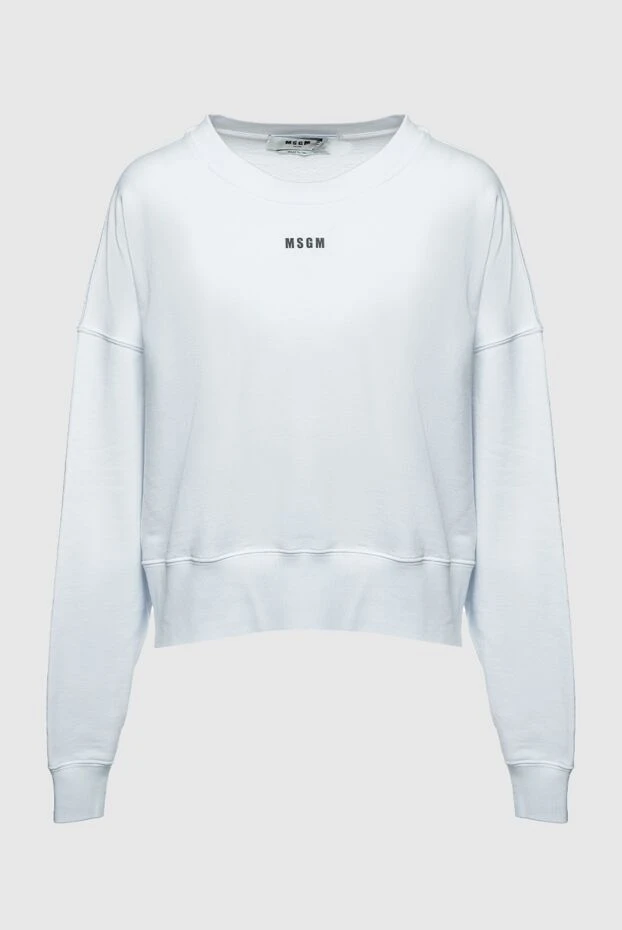 MSGM woman white cotton sweatshirt for women купить с ценами и фото 158887 - photo 1