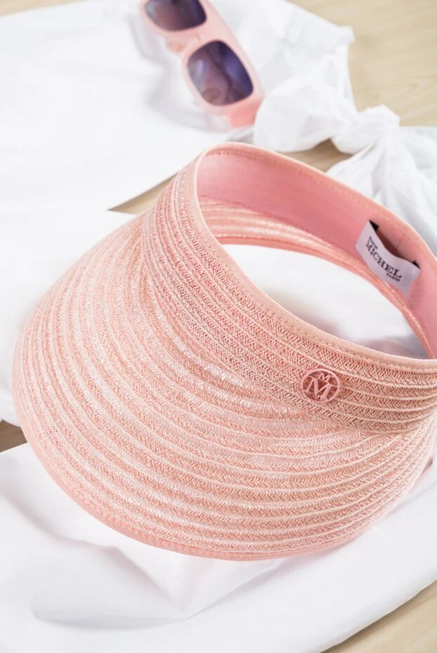 Кепка-козырек из текстиля розовая женская - фото 2