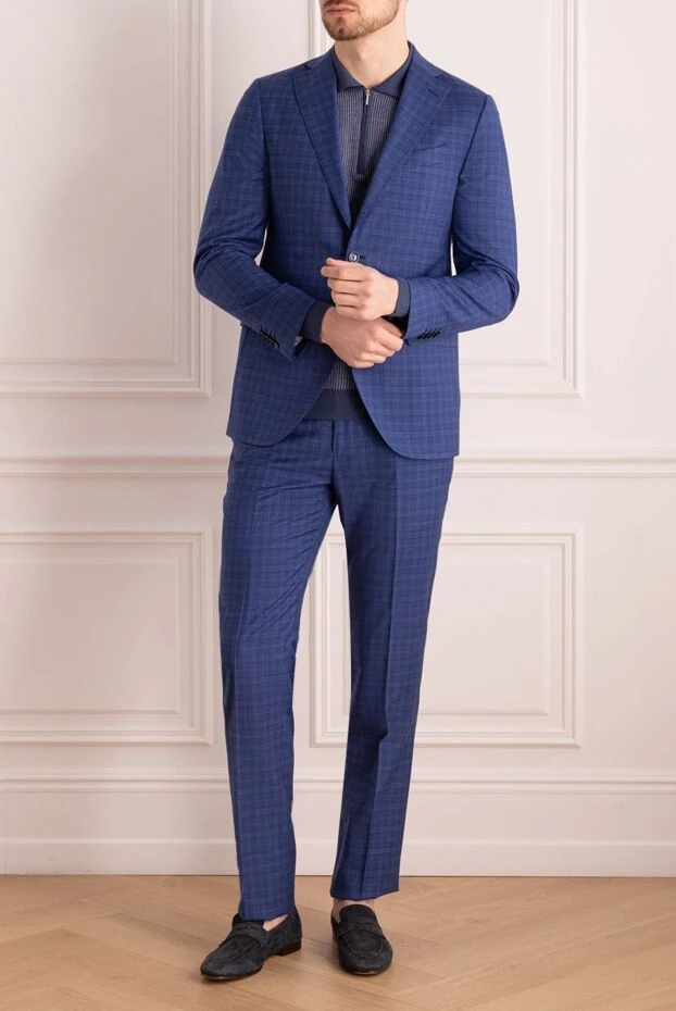 Sartoria Latorre man men's suit made of wool, blue купить с ценами и фото 158924 - photo 2