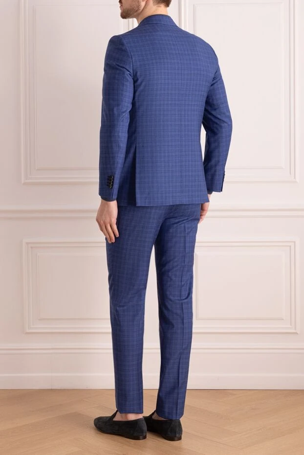 Sartoria Latorre wool blue suit in fine contrast check men's 158924 - photo 3