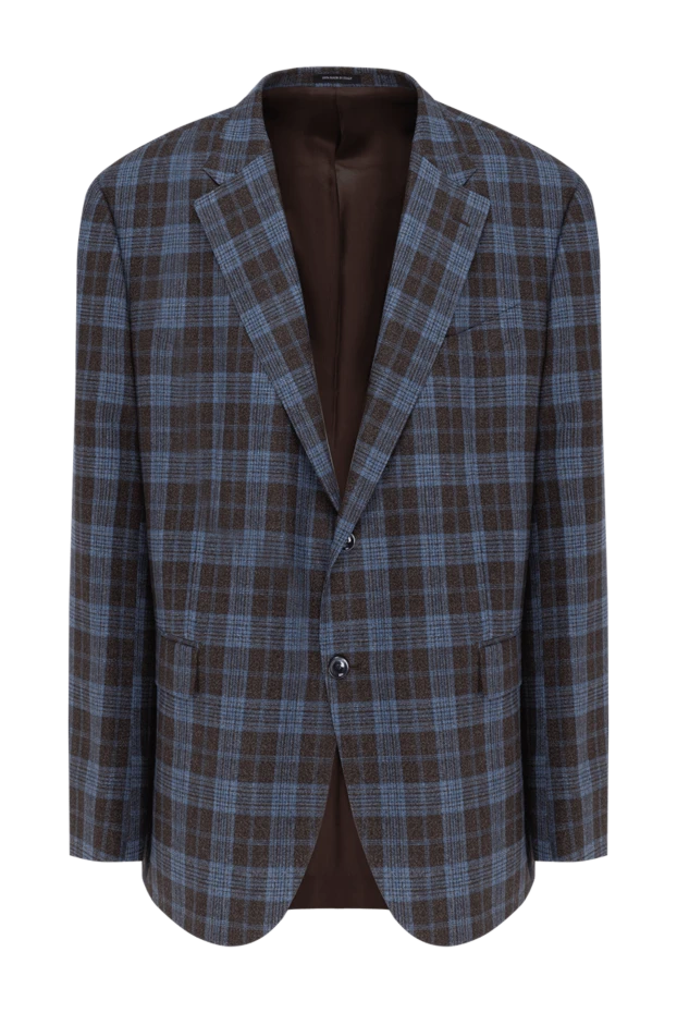 Blue silk and wool jacket for men - photo 1