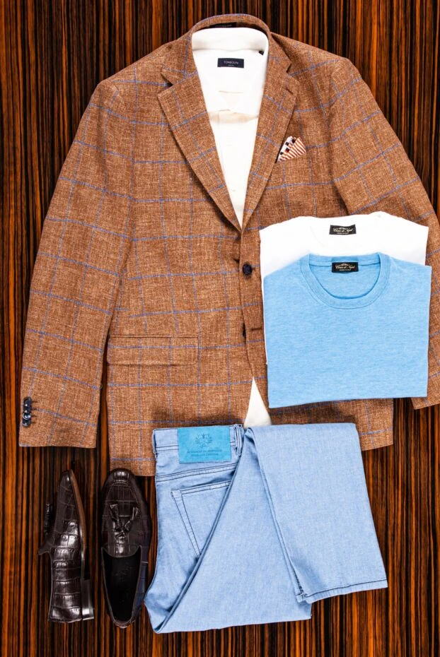 Sartoria Latorre пиджак из хлопка и льна коричневый 158931 - фото 2