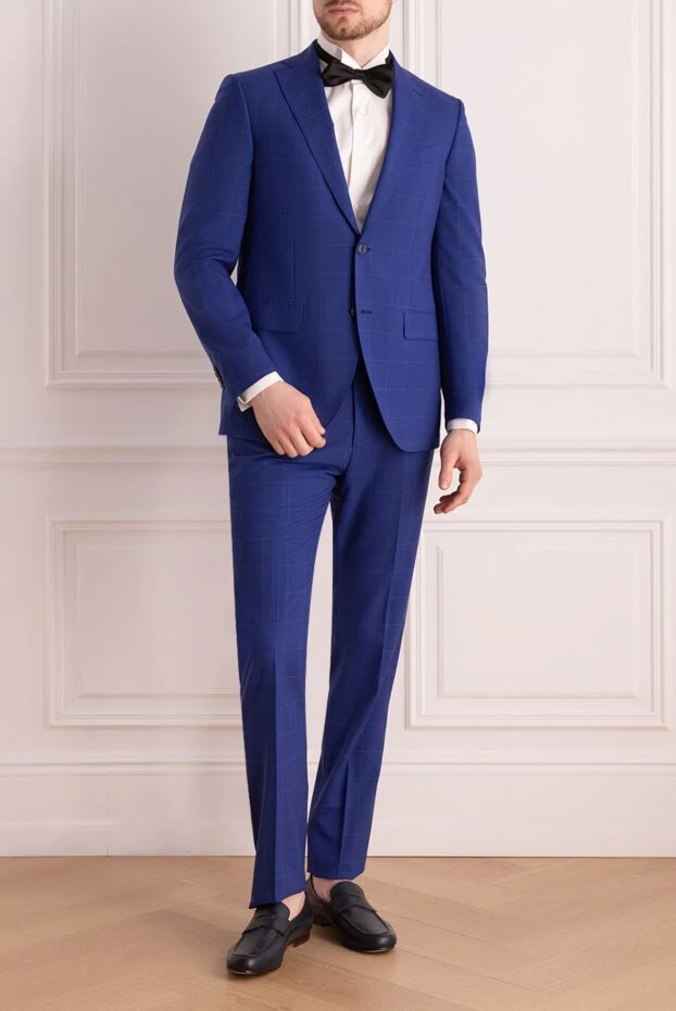 Sartoria Latorre man men's suit made of wool, blue купить с ценами и фото 158935 - photo 2