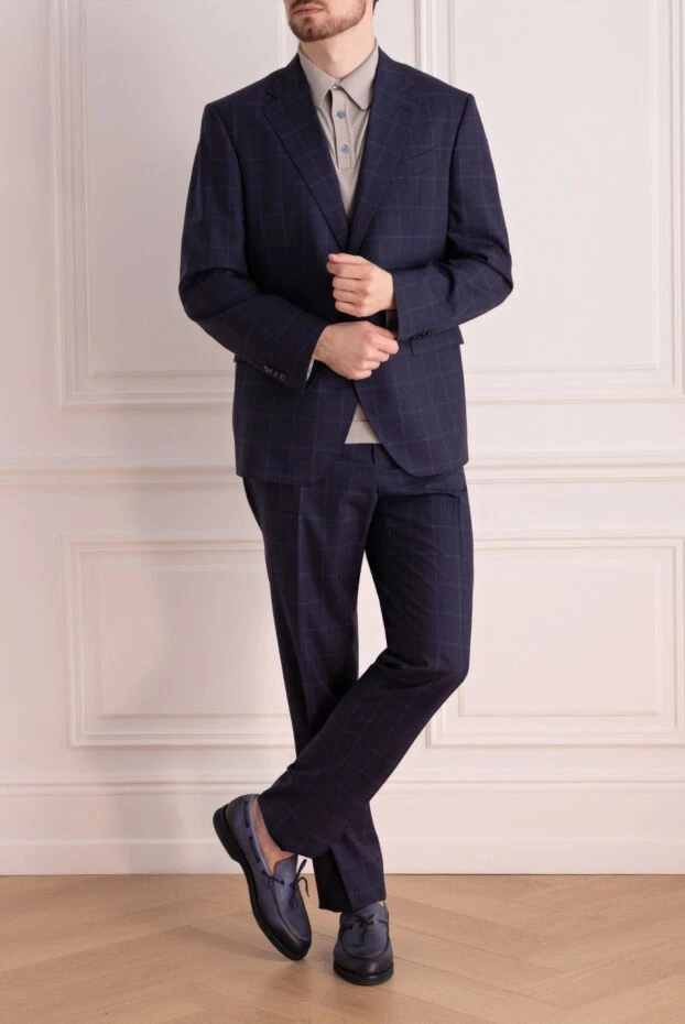 Sartoria Latorre man men's suit made of wool, blue купить с ценами и фото 158937 - photo 2