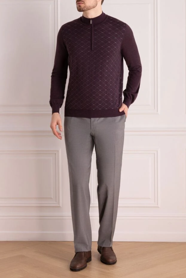 Cesare di Napoli man gray wool trousers for men купить с ценами и фото 158994 - photo 2