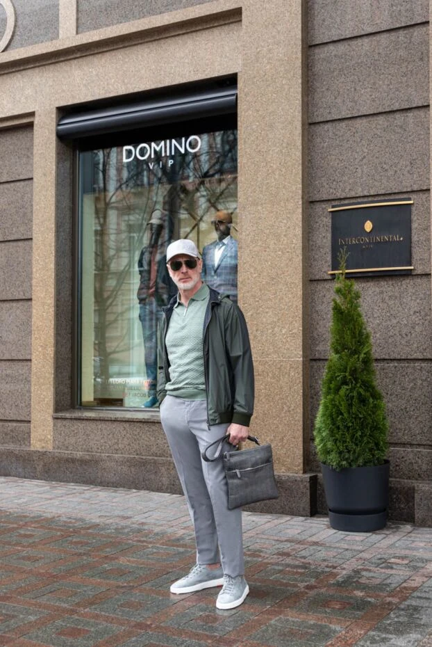 Cesare di Napoli ерлердің сұр жүнді шалбары, түзу силуэт 158994 - фото 2