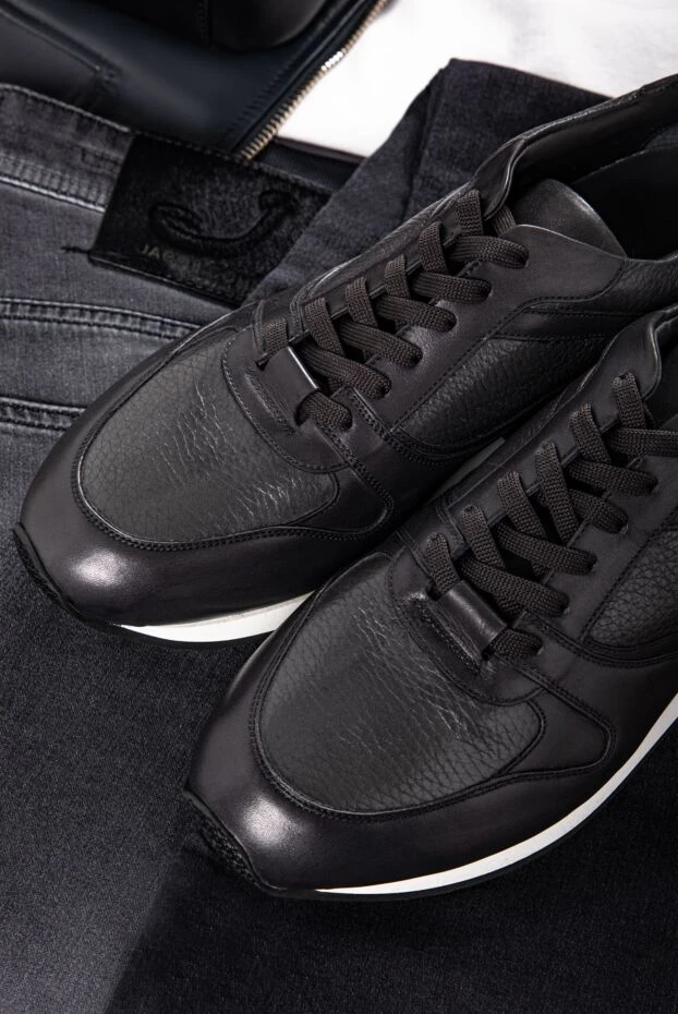 Bontoni black sneakers made of genuine leather with an anatomical fit and flexible sole
 159044 - photo 3