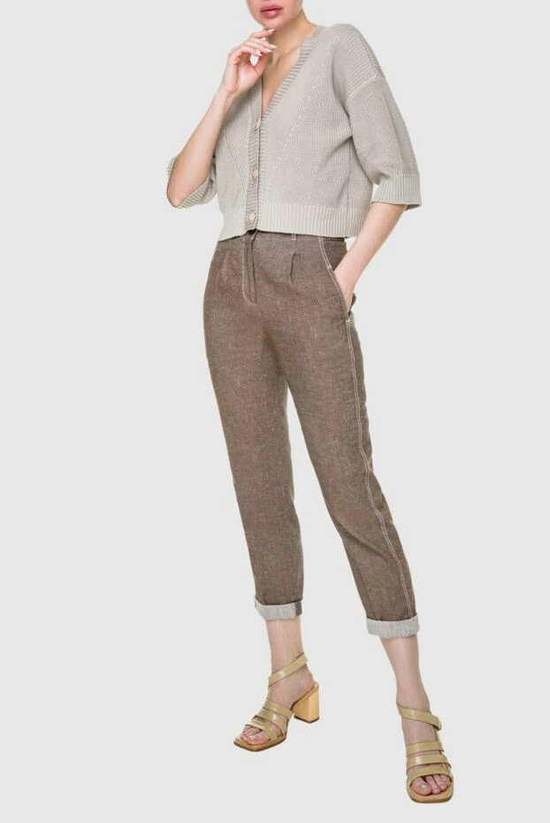 Peserico woman brown trousers for women купить с ценами и фото 159070 - photo 2