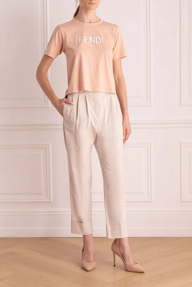 Peserico woman pink cotton trousers for women купить с ценами и фото 159075 - photo 2