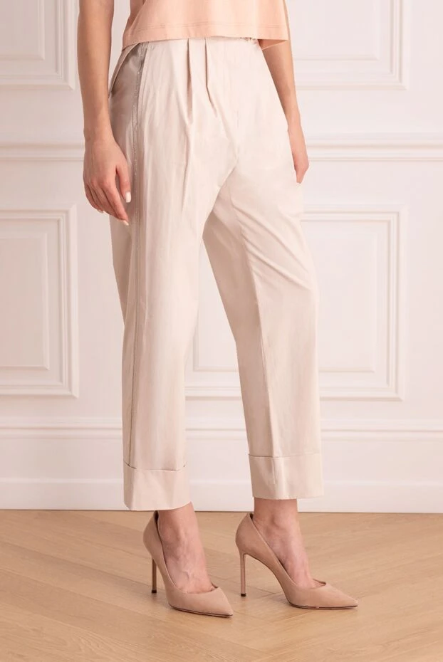 Peserico әйелдерге арналған нәзік қызғылт шалбарлар белдігімен 159075 - фото 3