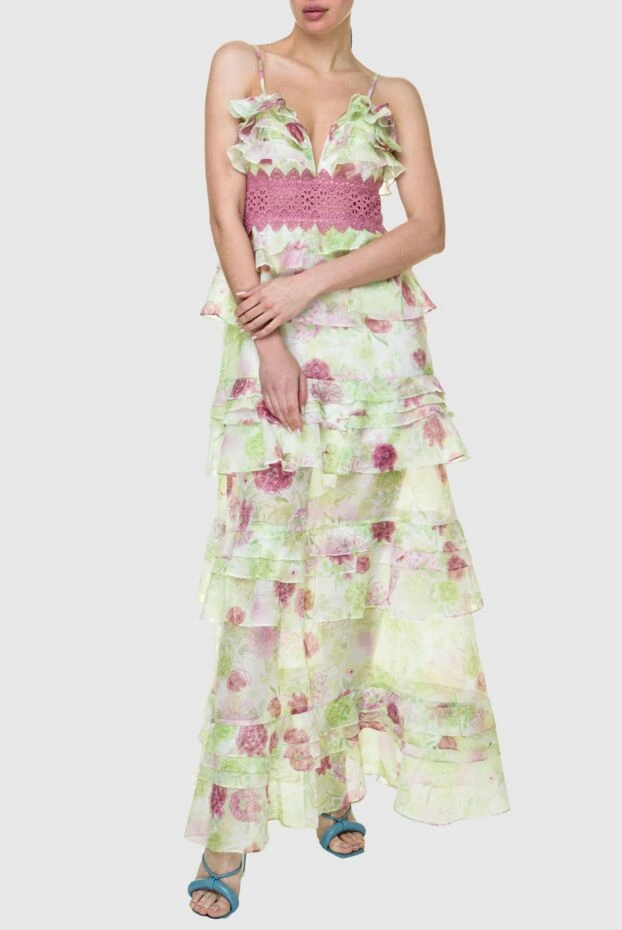 Fleur de Paris maxi dress with ruffles and floral print in green and pink tones
 159093 - photo 3