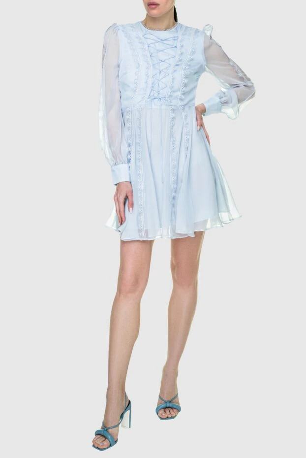 Fleur de Paris платье голубое с прозрачными рукавами женское 159095 - фото 3