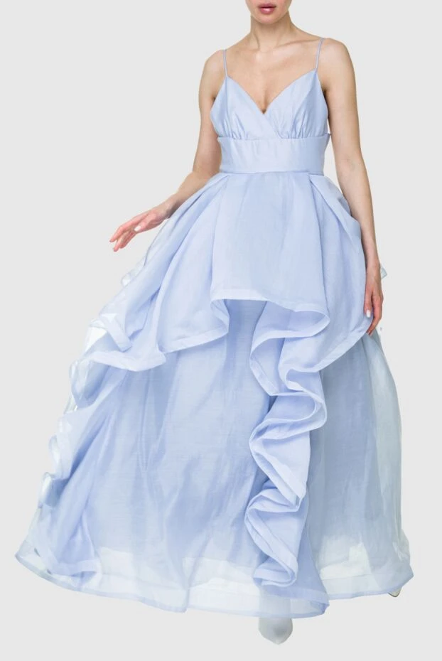 Fleur de Paris летнее голубое платье с объемными рюшами и легкой текстурой
 159096 - фото 3