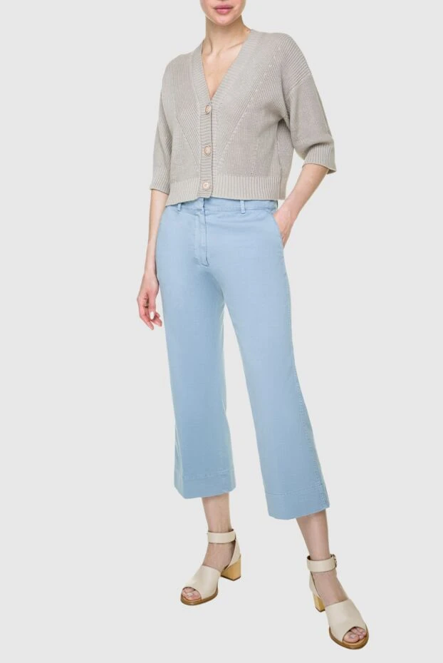 Tonet woman blue cotton trousers for women купить с ценами и фото 159119 - photo 2