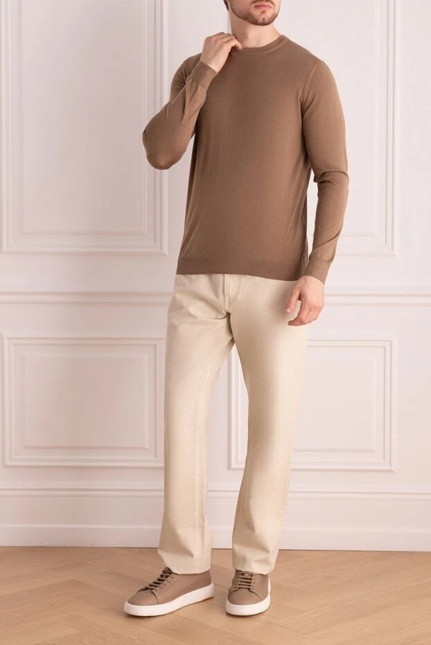 Dalmine man silk jumper brown for men купить с ценами и фото 159128 - photo 2