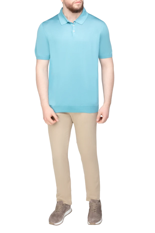 Dalmine man blue silk polo for men купить с ценами и фото 159138 - photo 2