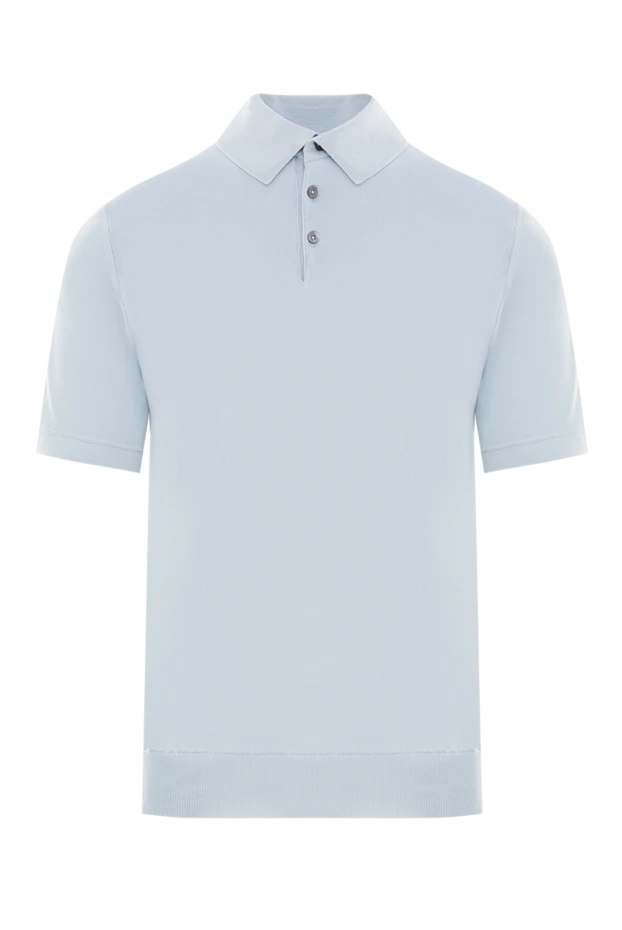 Dalmine поло с коротким рукавом хлопковое светло-голубое на пуговицах мужское 159160 - фото 1