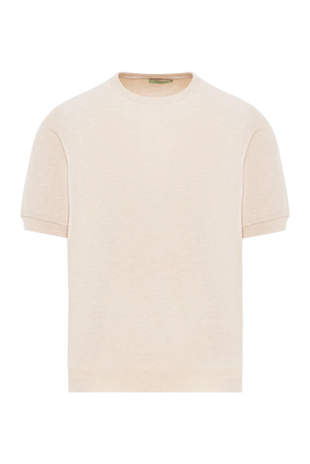 Beige cotton jumper with short sleeves for men - photo 1