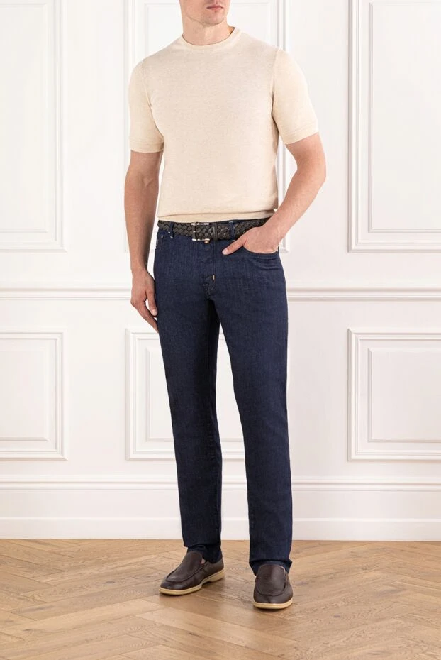 Dalmine beige cotton jumper with short sleeves for men 159171 - photo 2