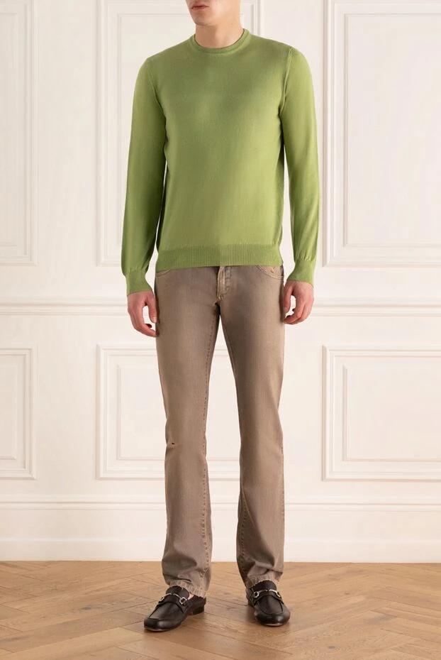 Dalmine man green cotton jumper for men купить с ценами и фото 159175 - photo 2