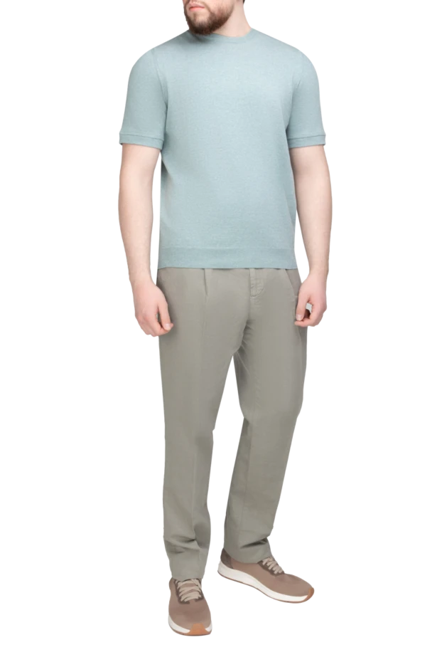 Dalmine man short sleeve jumper in cotton green for men купить с ценами и фото 159180 - photo 2