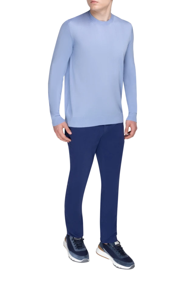 Dalmine man blue silk jumper for men купить с ценами и фото 159221 - photo 2