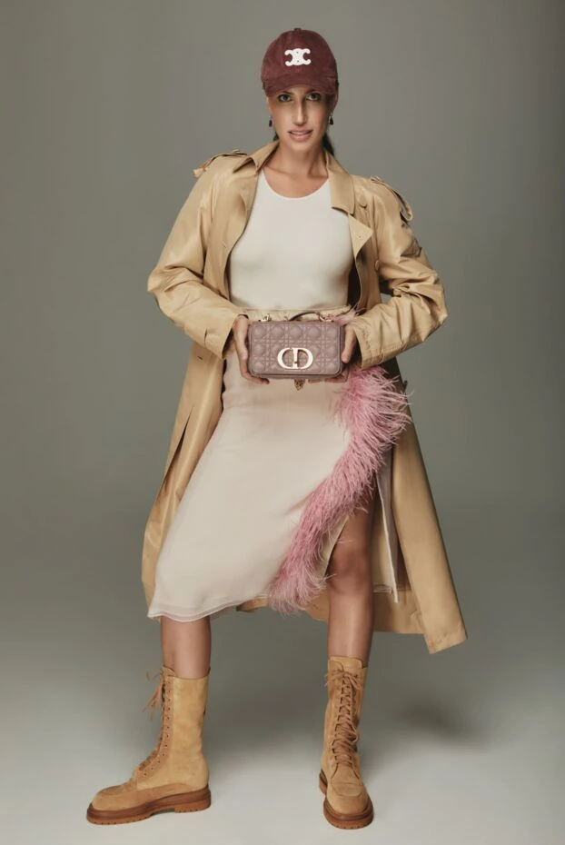 Әйелдерге арналған бежевый полиэфир пальто - фото 2