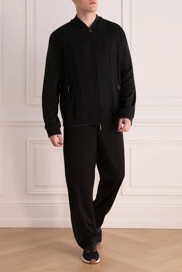 Stefano Ricci костюм спортивный мужской из хлопка, шелка и полиамида черный 159242 - фото 2