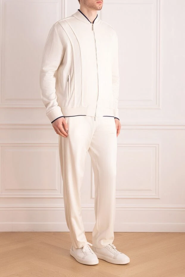 Stefano Ricci костюм спортивный мужской из хлопка, шелка и полиамида белый 159243 - фото 3