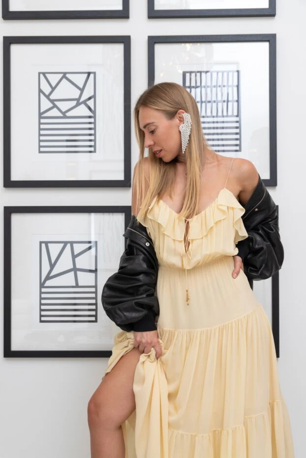 Celine платье из шелка желтое 159261 - фото 3