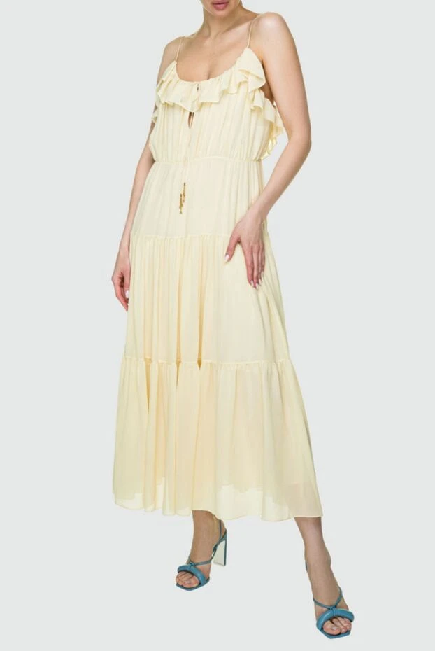 Celine woman yellow silk dress купить с ценами и фото 159261 - photo 2