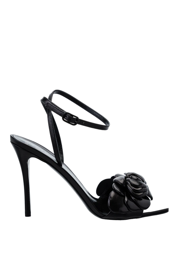 Valentino woman black leather sandals for women купить с ценами и фото 159267 - photo 1