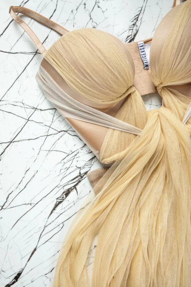 Maticevski топ из нейлона и эластана бежевый женский 159277 - фото 2