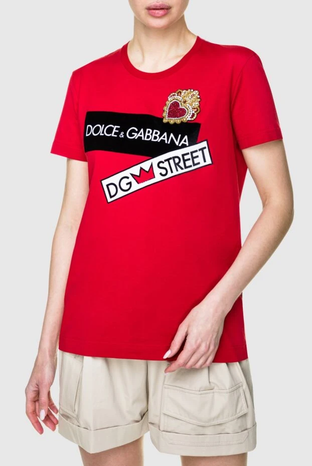 Dolce & Gabbana мақтадан матадан матадан матадан матадан матадан матадан жасалған әйелдер футболкасы және dg көше декоры
 159305 - фото 3