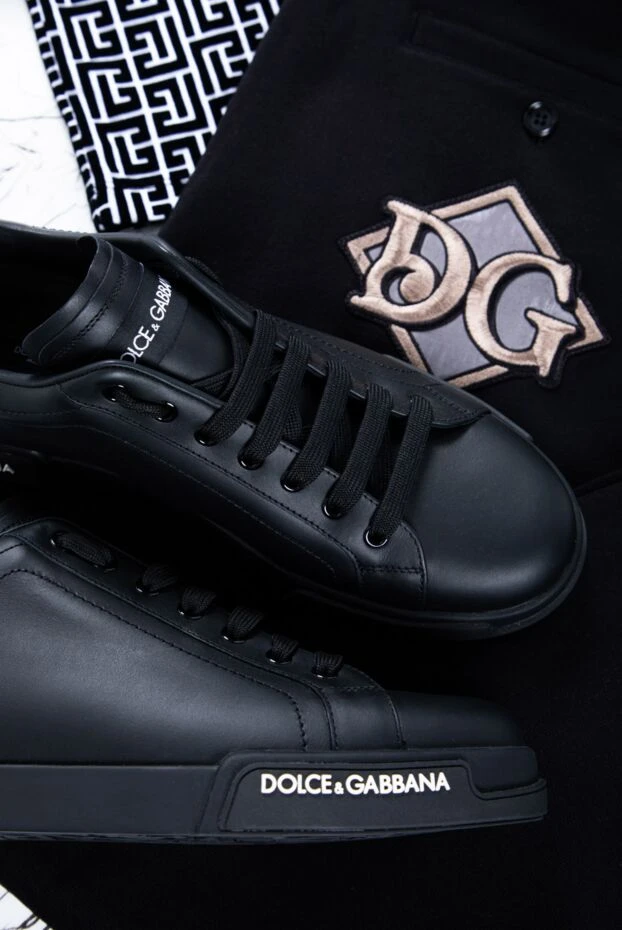 Dolce & Gabbana штаны спортивные джоггеры черные хлопковые с накладными карманами мужские 159321 - фото 2