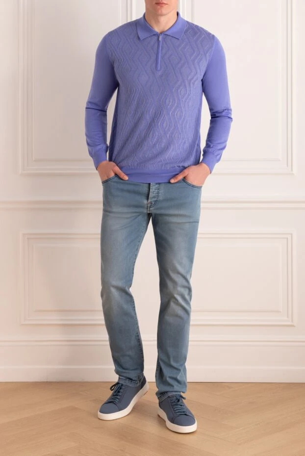 Kiton man blue cotton jeans for men купить с ценами и фото 159331 - photo 2