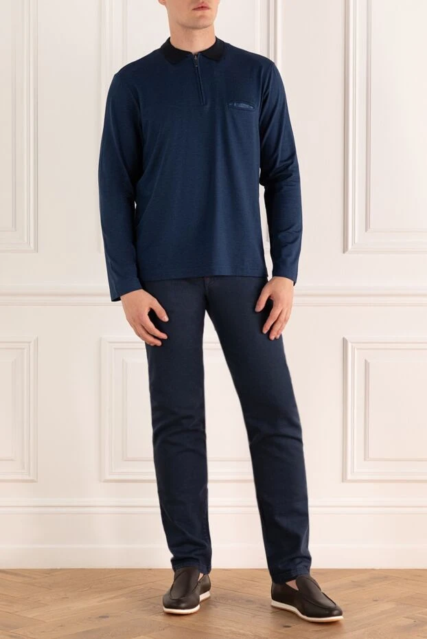 Kiton man blue cotton jeans for men купить с ценами и фото 159333 - photo 2