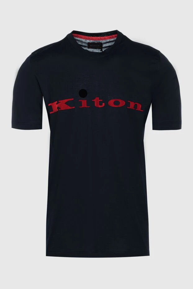 Kiton man cotton t-shirt blue for men купить с ценами и фото 159334 - photo 1