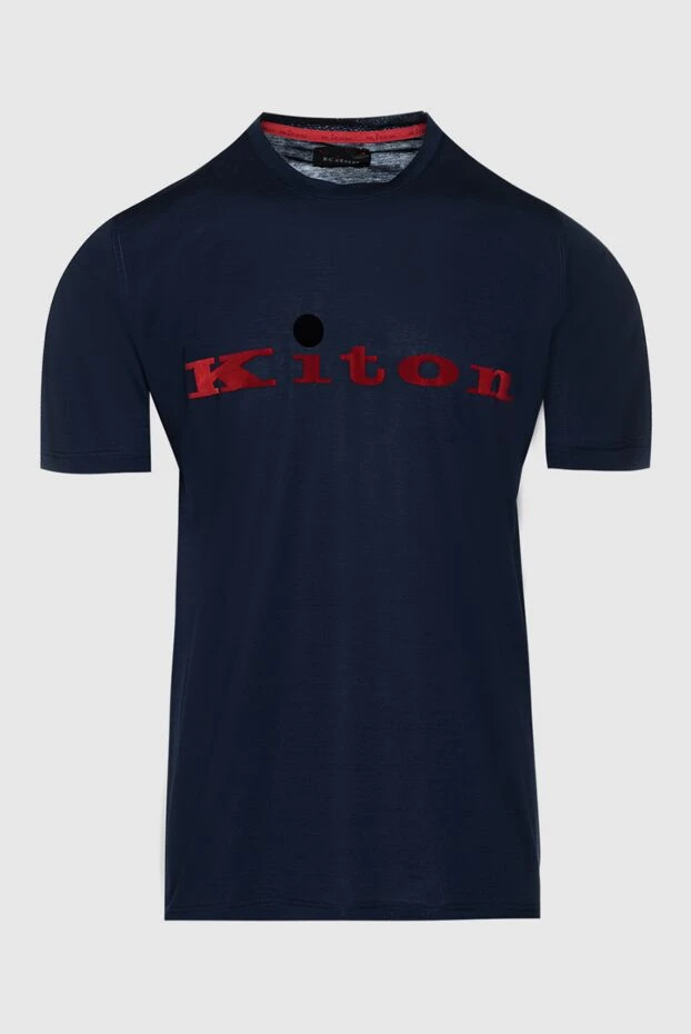 Kiton man cotton t-shirt blue for men купить с ценами и фото 159336 - photo 1