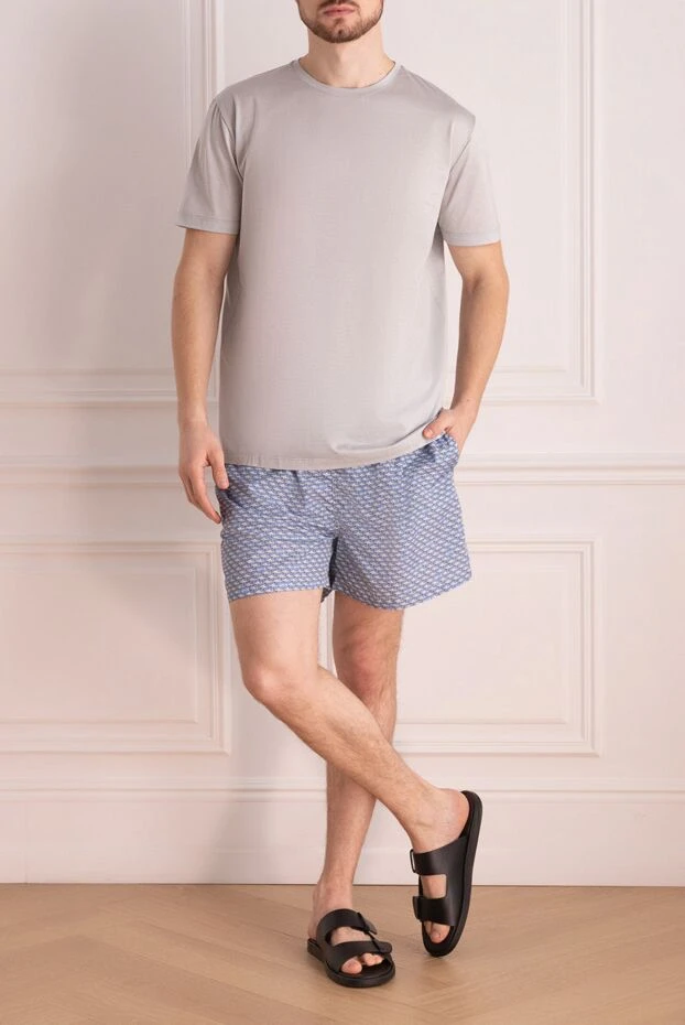 Kiton man blue polyester beach shorts for men купить с ценами и фото 159340 - photo 2