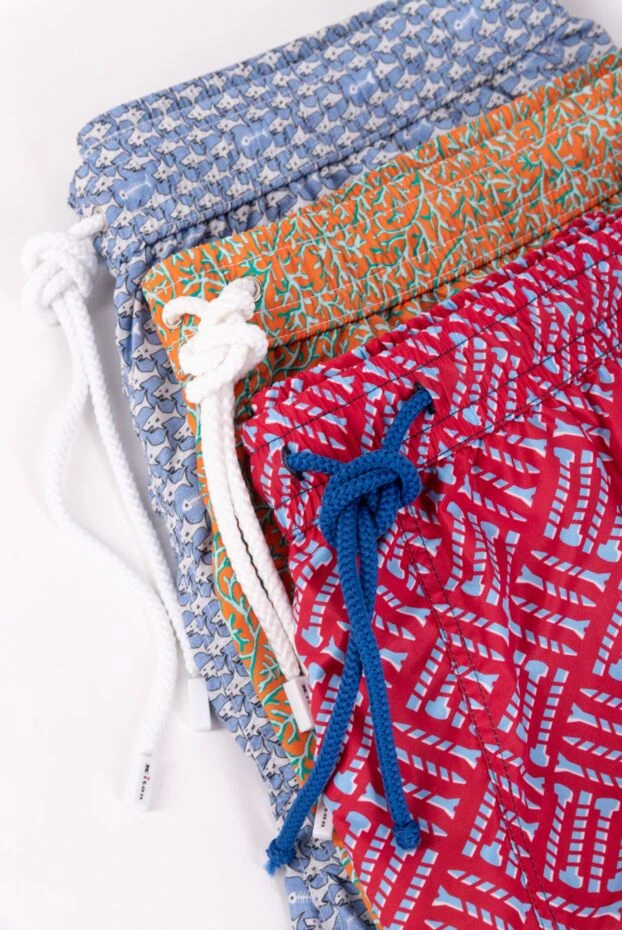 Kiton ерлерге арналған қызғылт сары полиэфирлі жағажай шорттары 159343 - фото 2