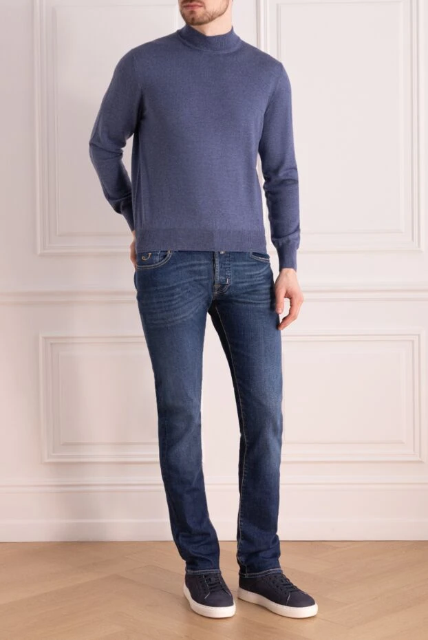 Jacob Cohen man cotton and elastane blue jeans for men купить с ценами и фото 159365 - photo 2