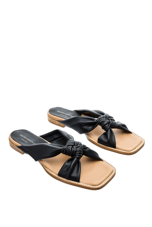 Paloma Barcelo woman black leather flip-flops for women 159380 - photo 3