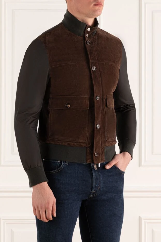 Moorer куртка из замши и полиамида коричневая мужская 159389 - фото 3